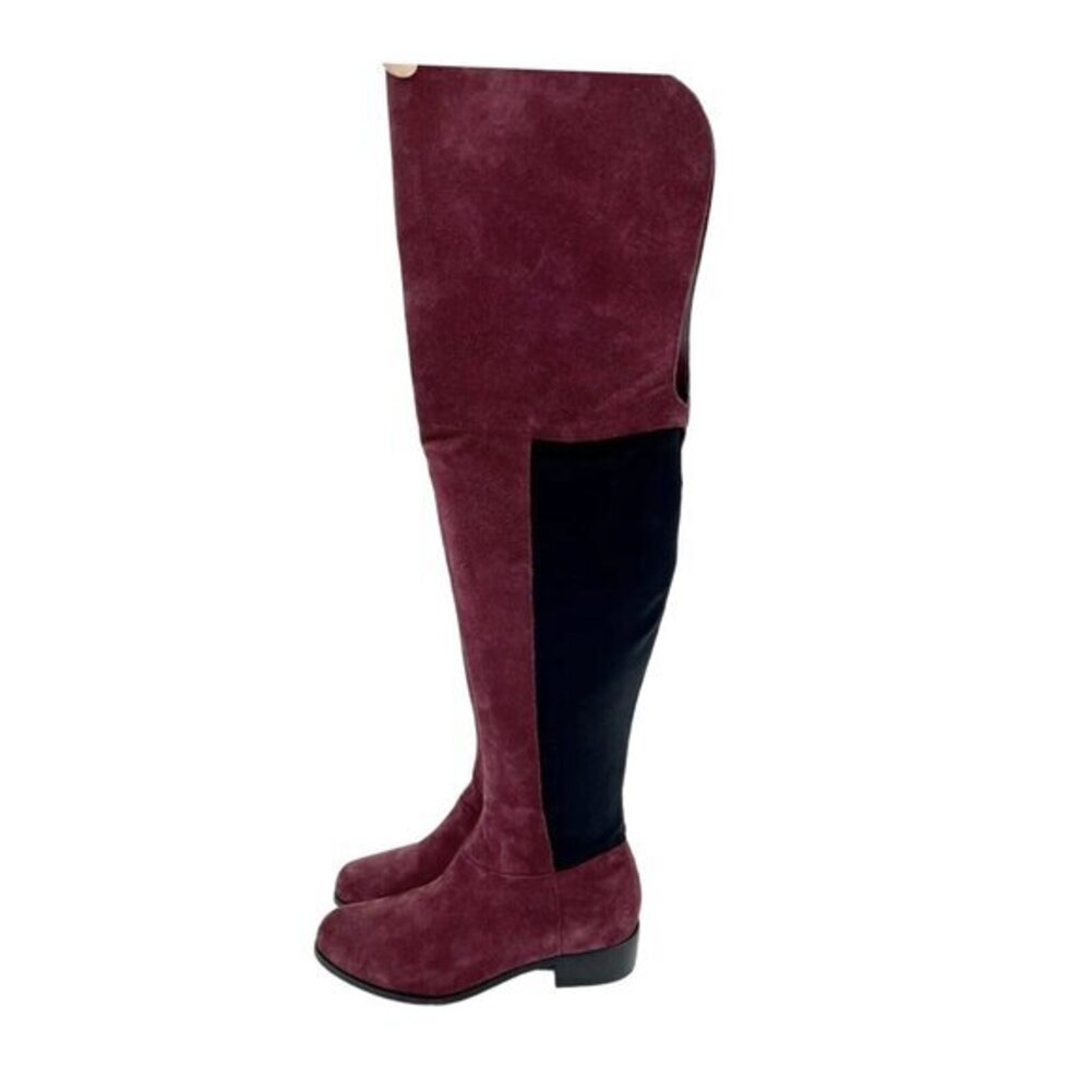 Charles David Giza Burgundy Suede Leather Over-The-Knee Boots SZ 5 New